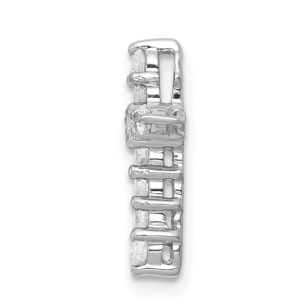 14k White Gold 1/3 carat Lab Grown Diamond VS/SI+ G+ Cross Chain Slide Pendant