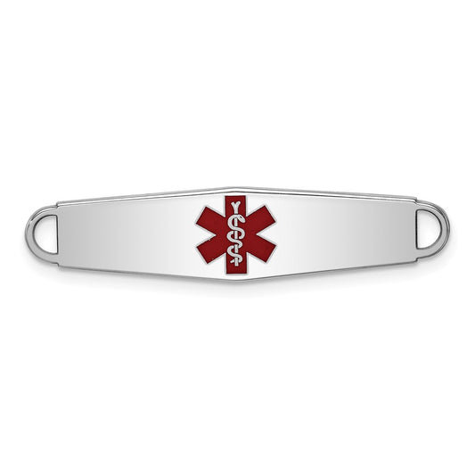 Sterling Silver Rhodium plated Medical ID Plate 33 MM