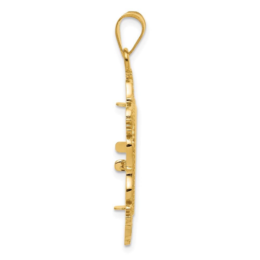 14k Polished Victorian with 16.5mm Prong Coin Bezel Pendant