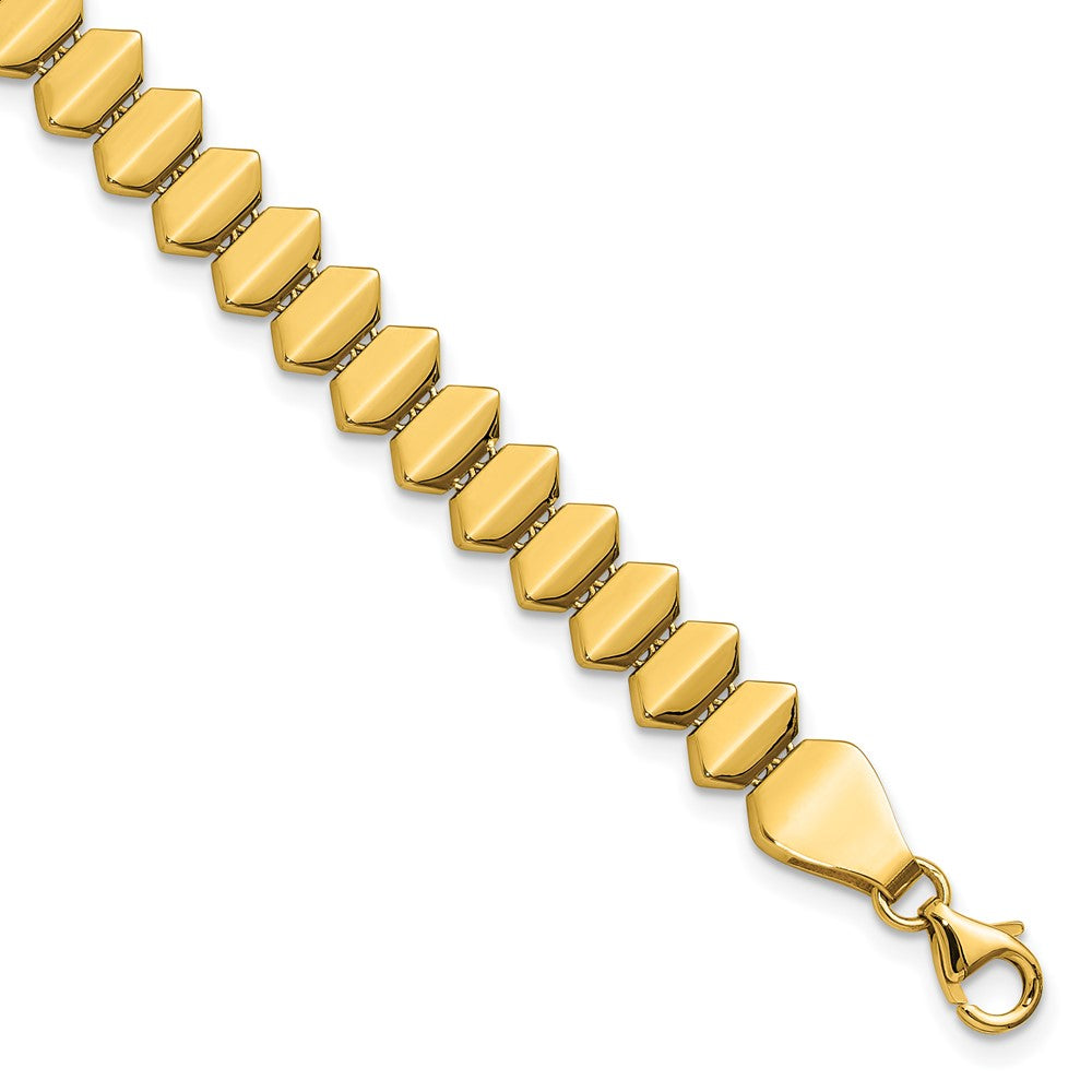 14K Polished Fancy Geometric Link Bracelet 7.5  inches