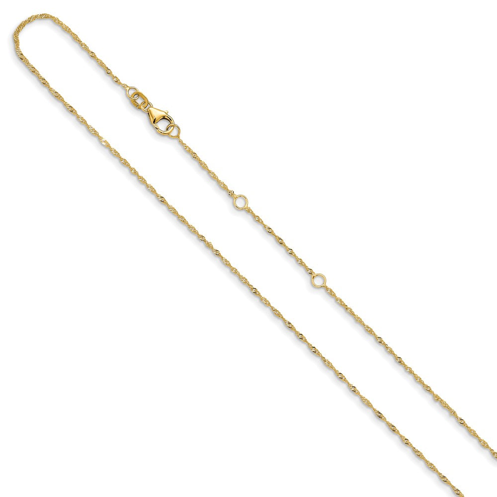10k 1.25mm Singapore 1in+1in Adjustable Chain