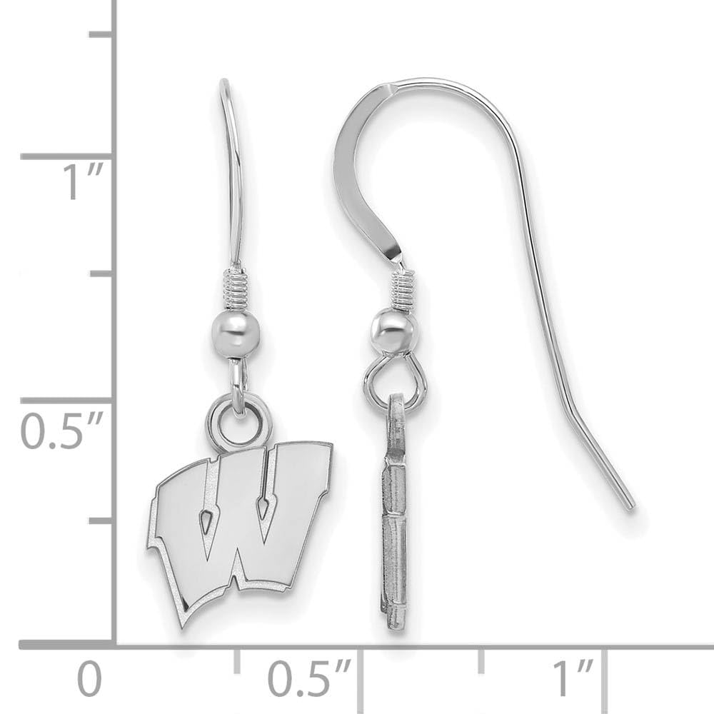 Women's Wisconsin Badgers Sterling Silver XS Dangle Earrings