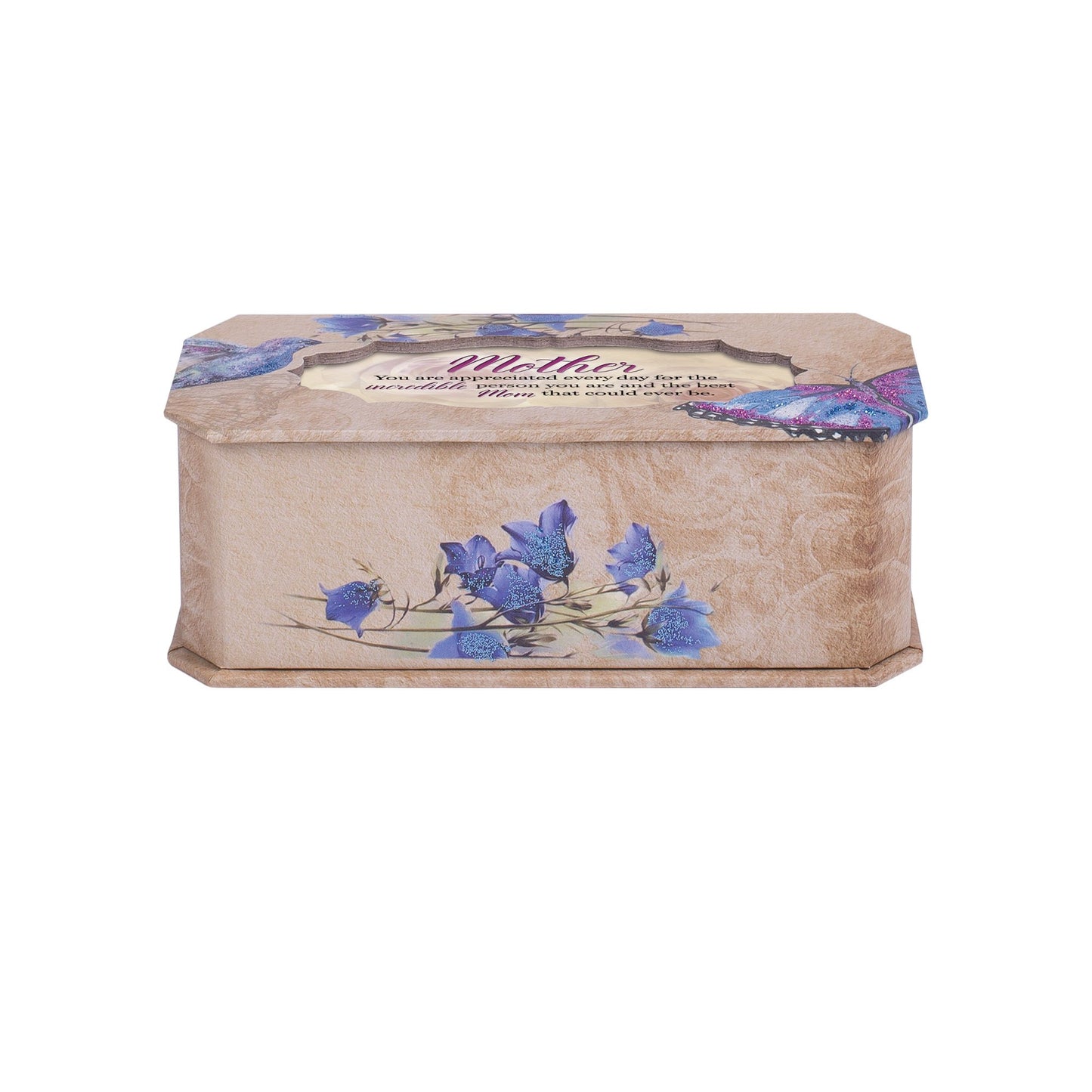 Cottage Garden Mother Incredible Person Butterfly and Bird Glitter Music Box Plays Wind Beneath My Wings