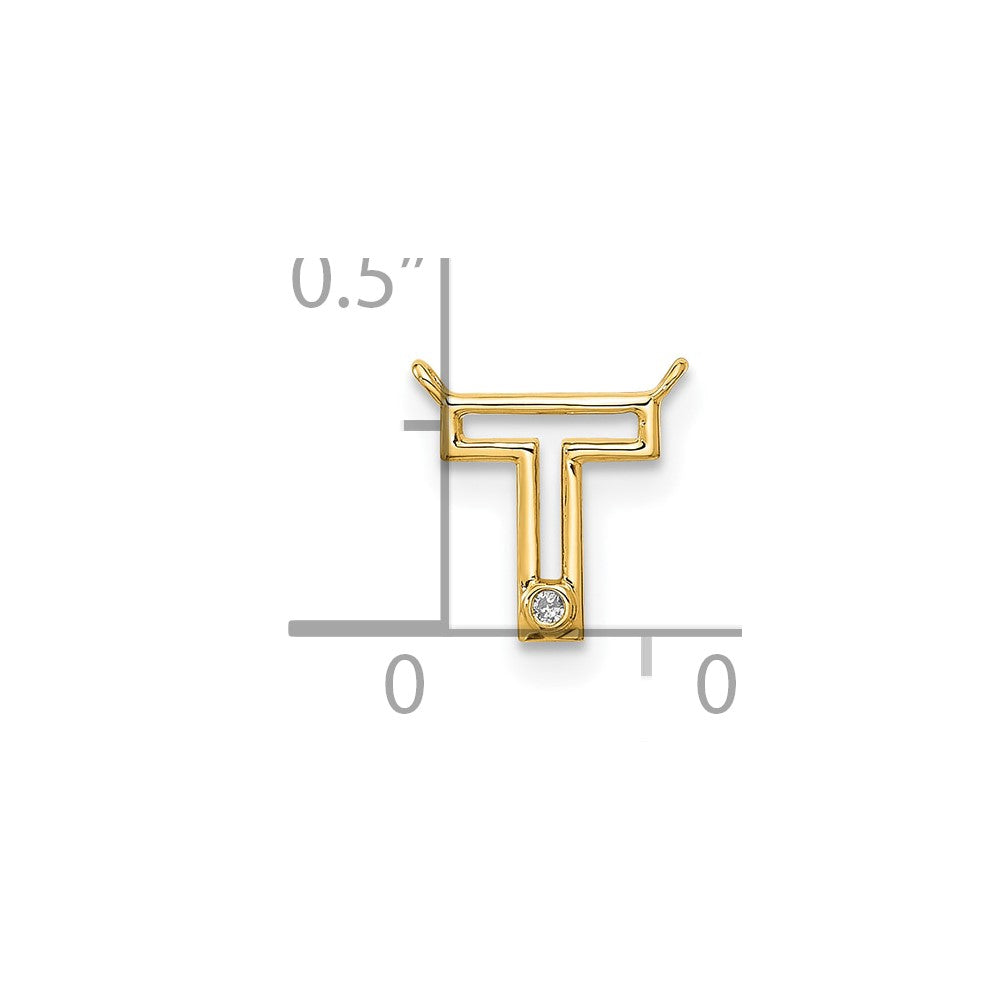 Stella & Dot 10ky Diamond Initial T Charm Element