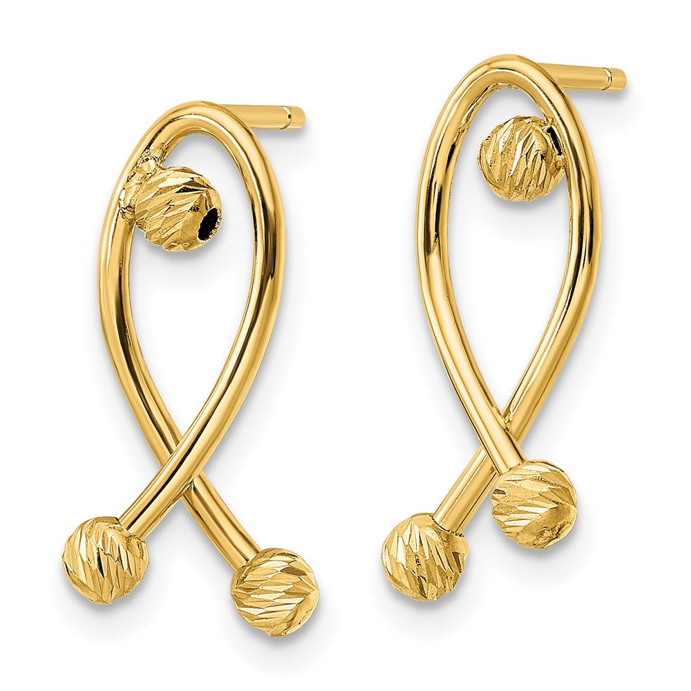 14K Polished D/C Fancy Post Earrings