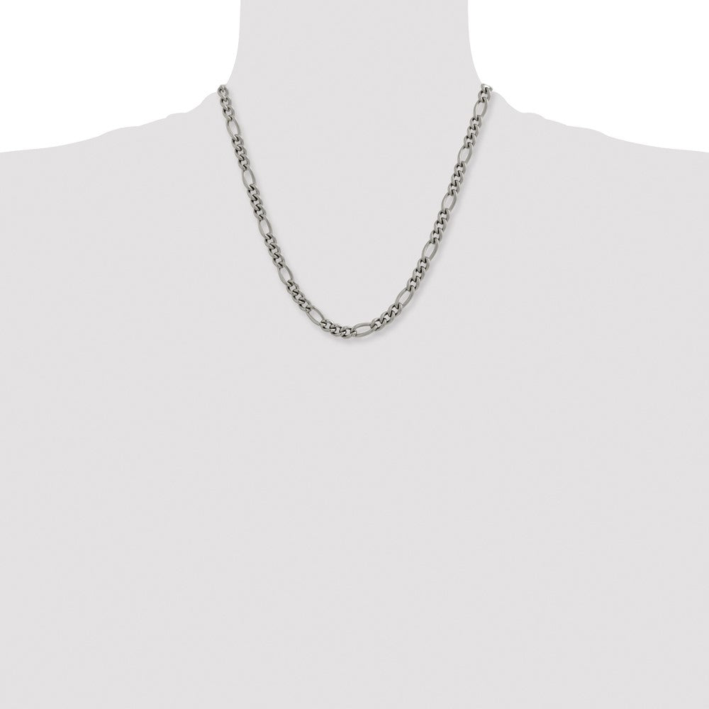Titanium Polished 7mm 20in Figaro Chain