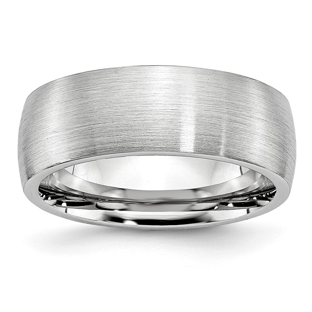 Cobalt Satin 8mm Half Round Band Size - 12.5