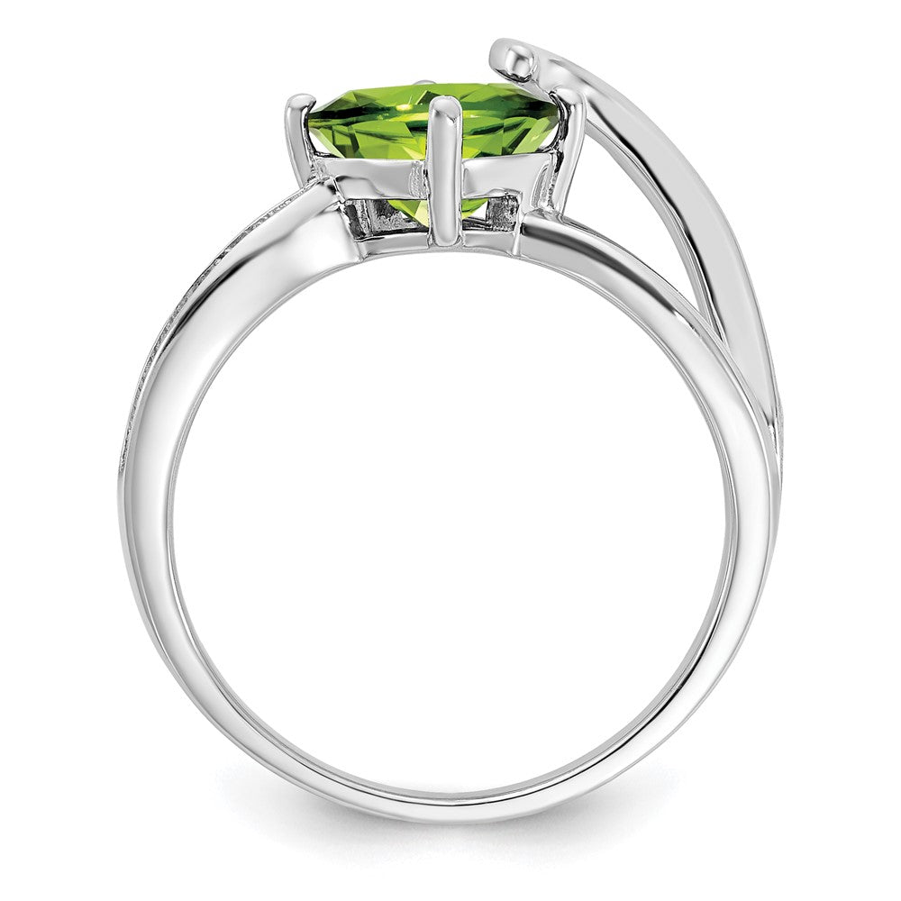 ANC Sterling Silver Peridot & Diamond Ring