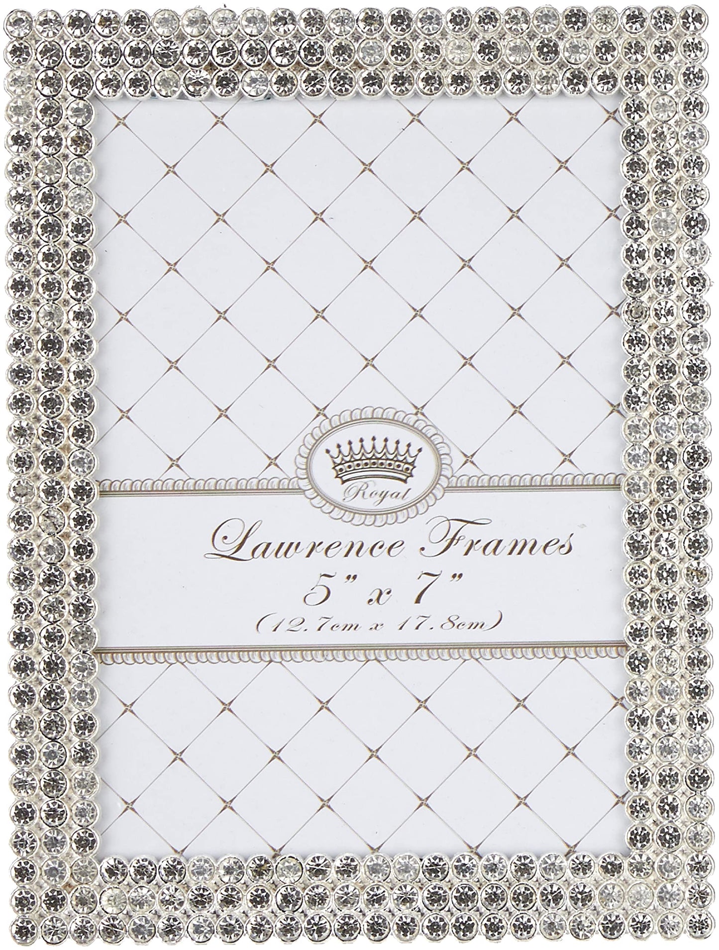 Lawrence Frames 5x7 Juliet Silver Metal Tabletop Picture Frame with Crystals
