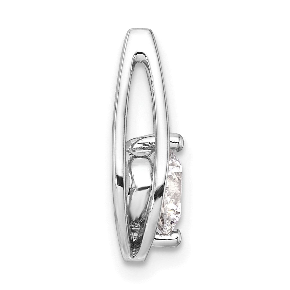 14k White Gold 3/4 carat Lab Grown Diamond VS/SI+ G+ Teardrop Chain Slide Pendant