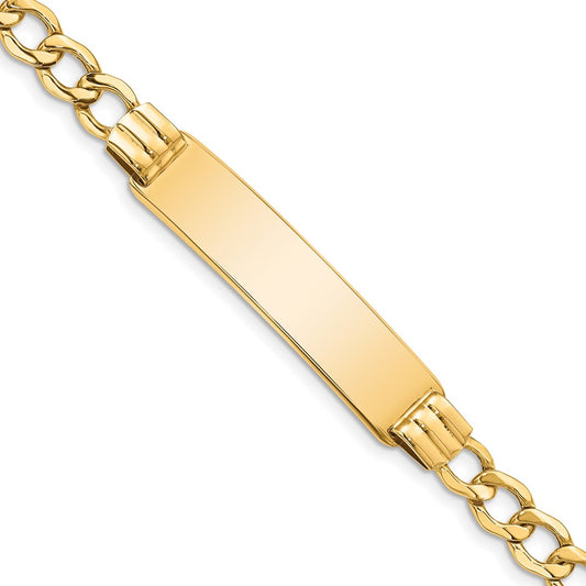 10k Semi-solid Curb Link ID Bracelet