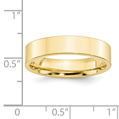 10k Yellow Gold 5mm Standard Weight Flat Comfort Fit Wedding Band Size 6
