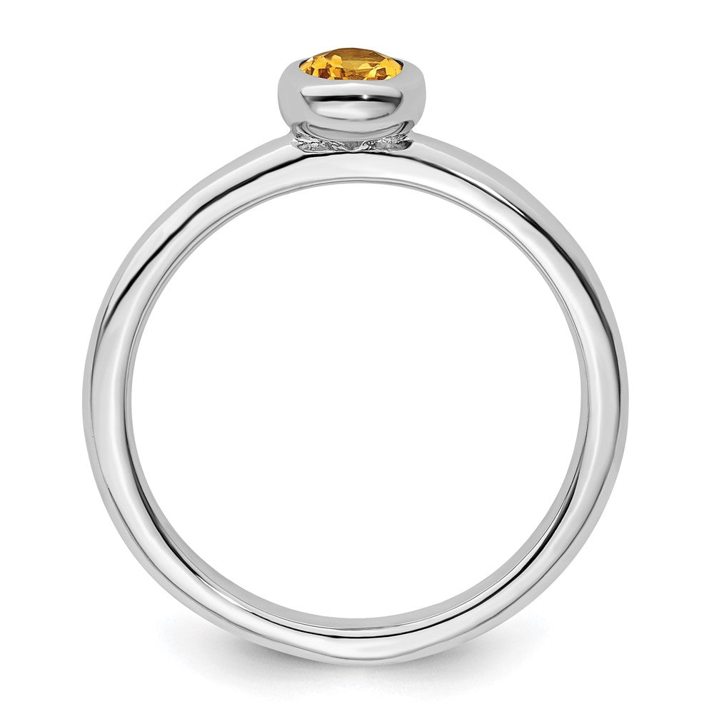 Sterling Silver Stackable Expressions Oval Citrine Ring Size -10