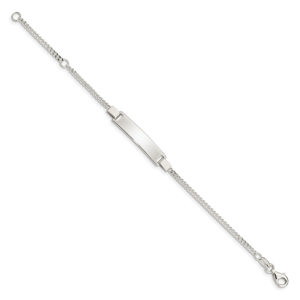 Sterling Silver Adjustable Baby ID Bracelet 6 inches