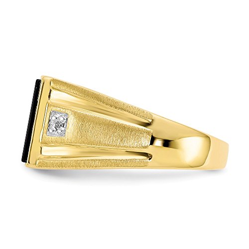 10k Men's Diamond and Black Onyx Ring