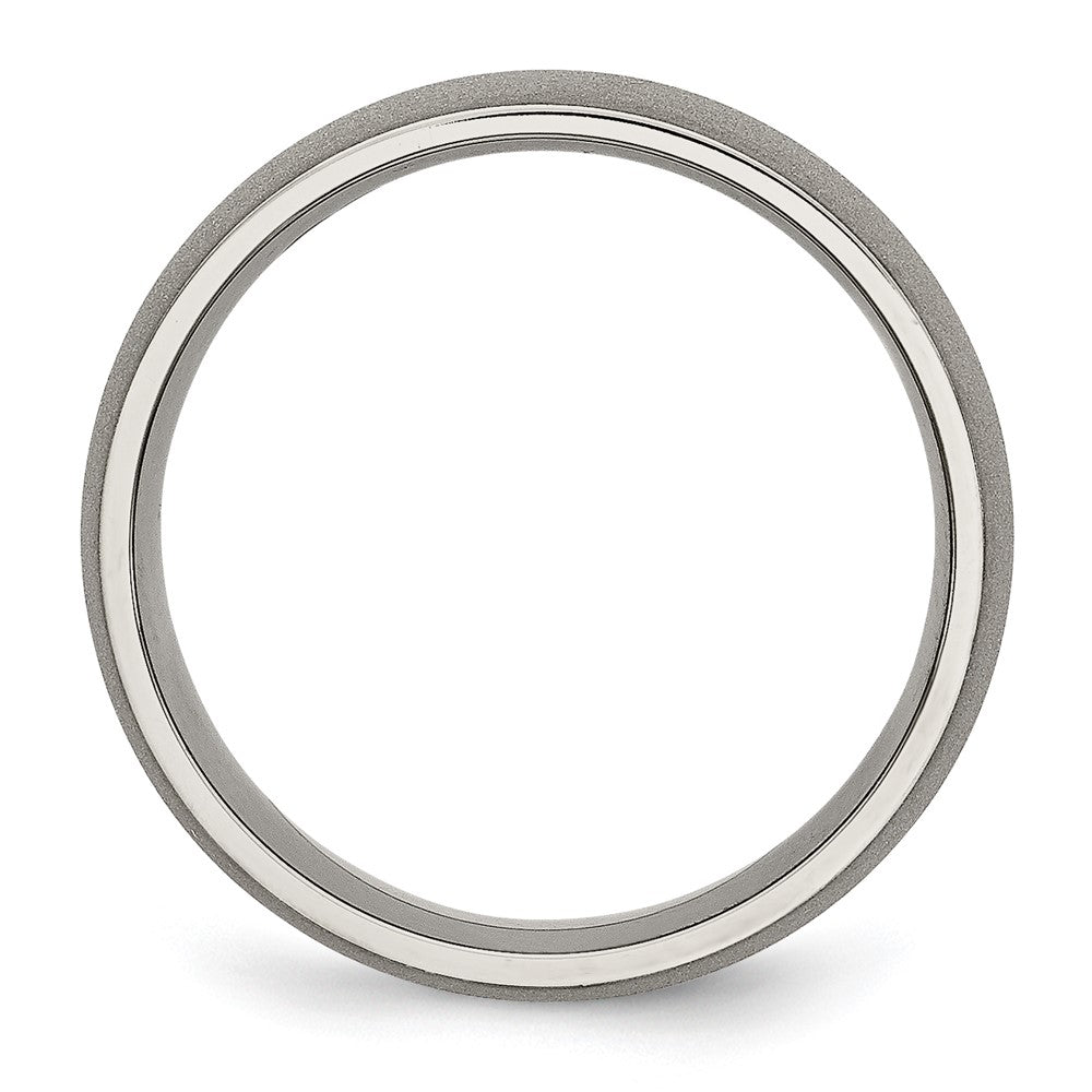 Titanium Stone Finish 7mm Half Round Band Size - 12.5