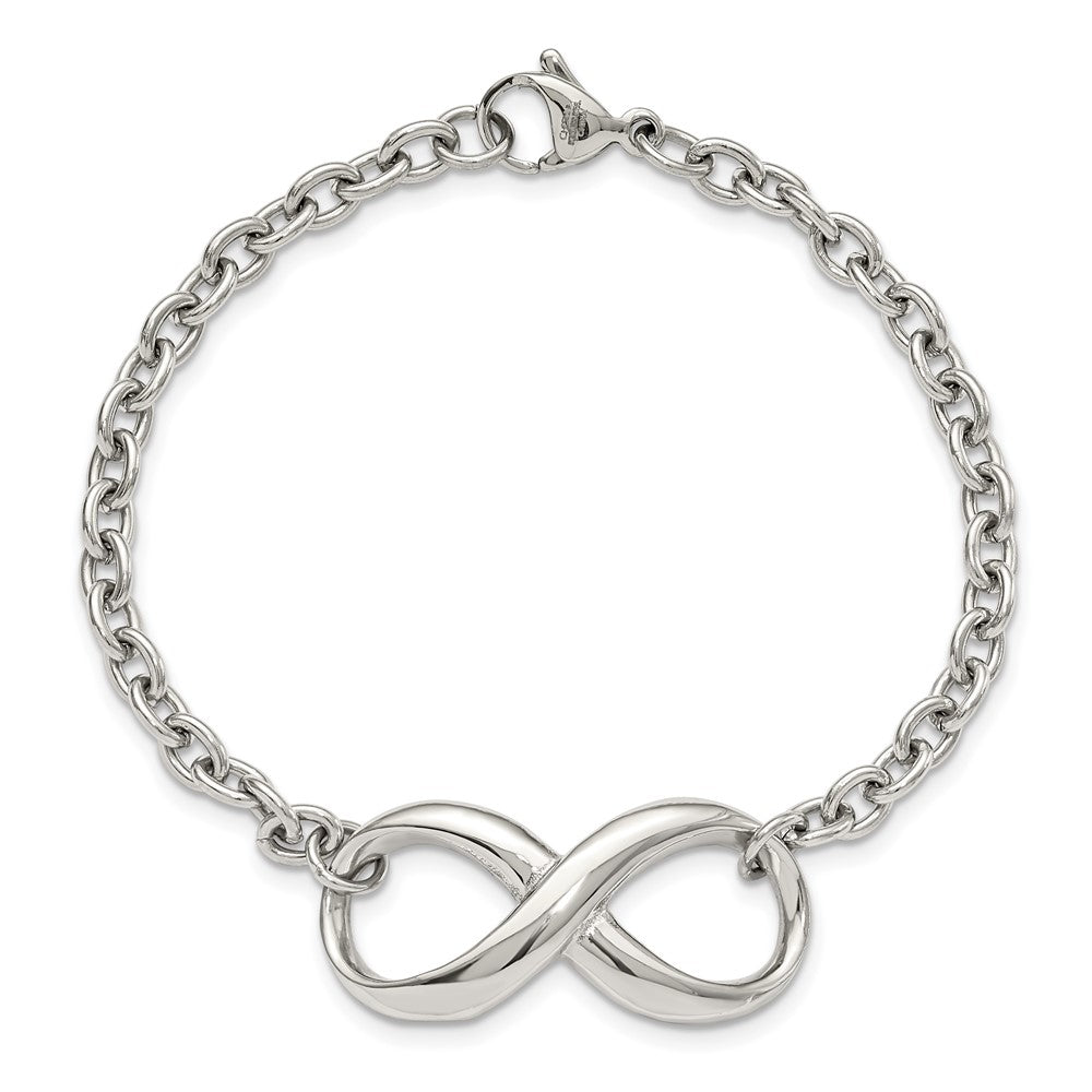 Stainless Steel Polished Infinity Symbol 7.5in Bracelet 7.25 inches