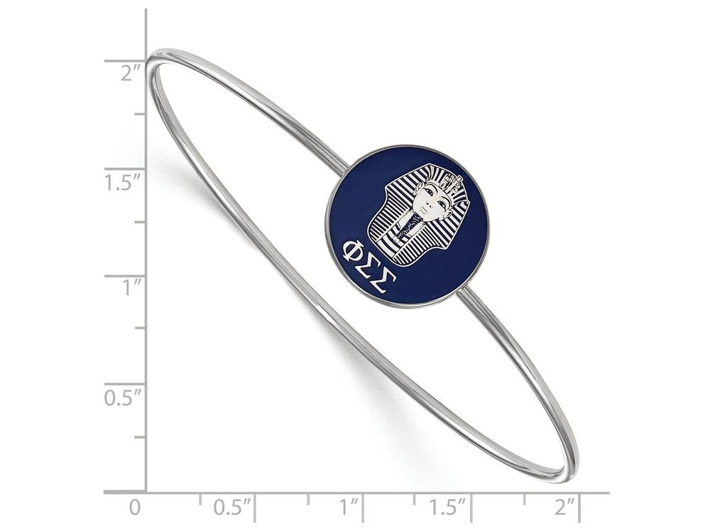 Sterling Silver Official Licensed Greek Sororities Phi Sigma Sigma (???) Enameled Slip-on Bangle