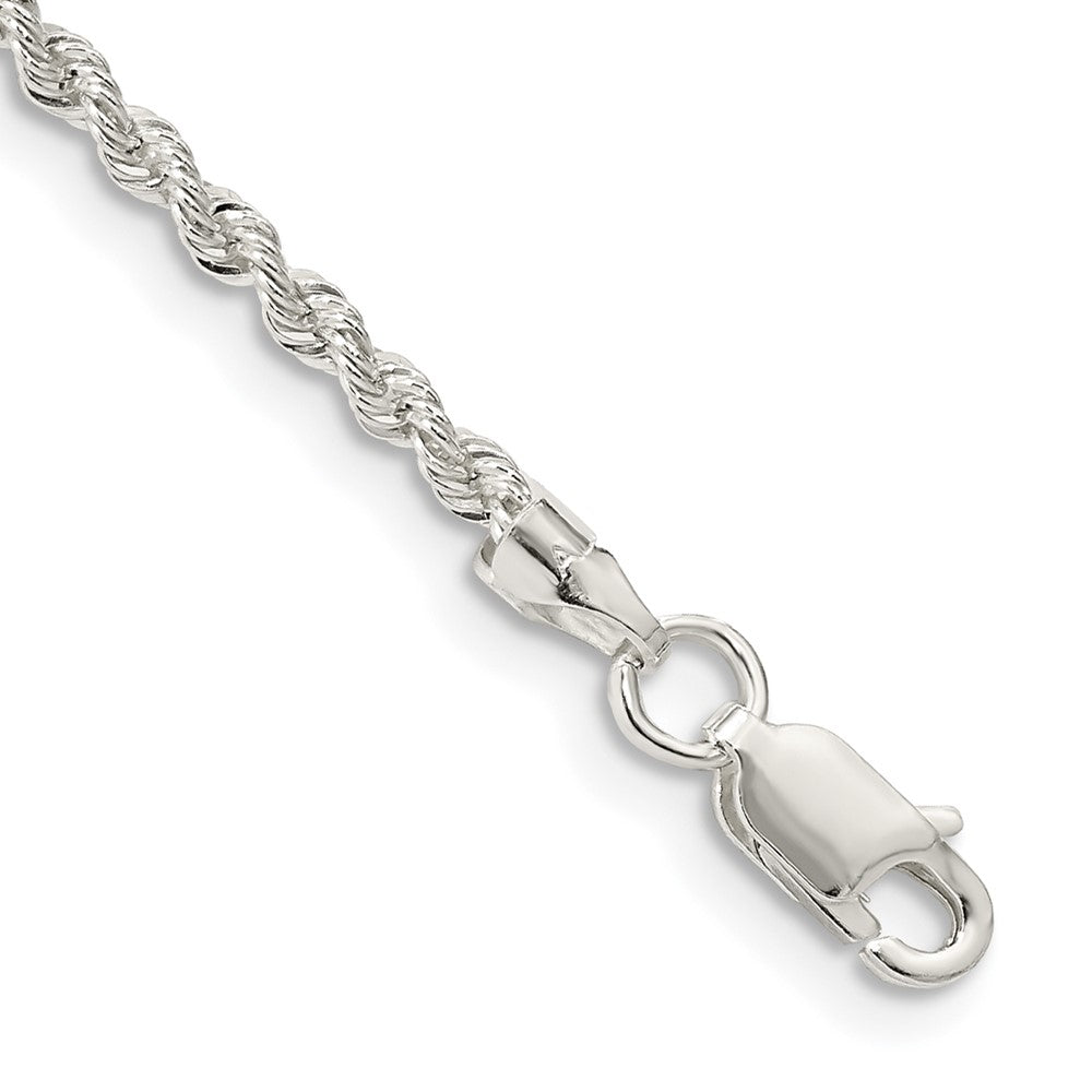 Sterling Silver 2.3mm Solid Rope Chain 7 inches