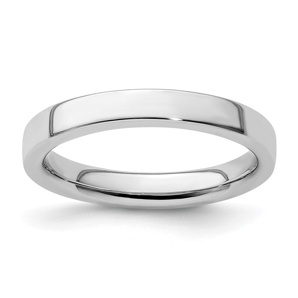 Sterling Silver Stackable Expressions Rhodium Ring Size -10