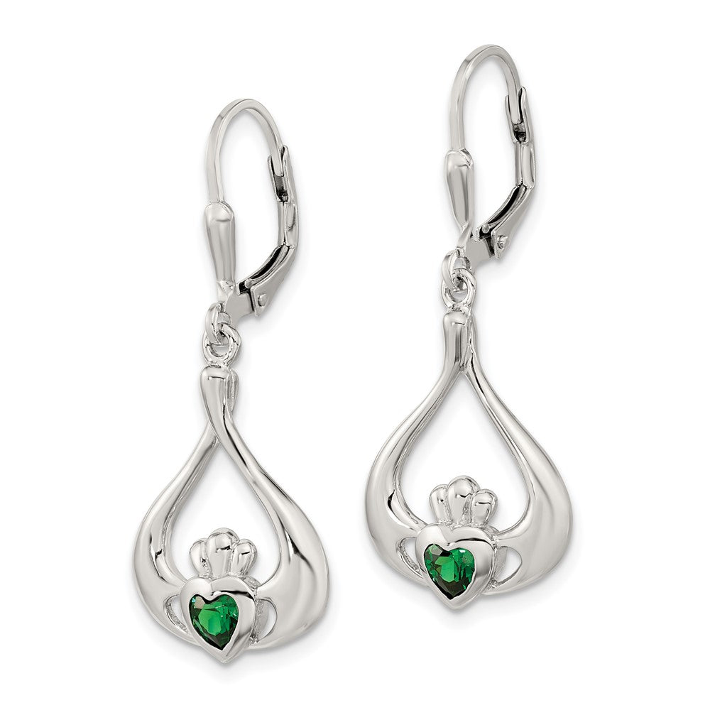 Sterling Silver Rhodium-plated Diamond and Blue Topaz Earrings