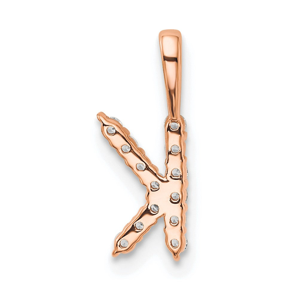14KR Small Initial K Diamond Pendant