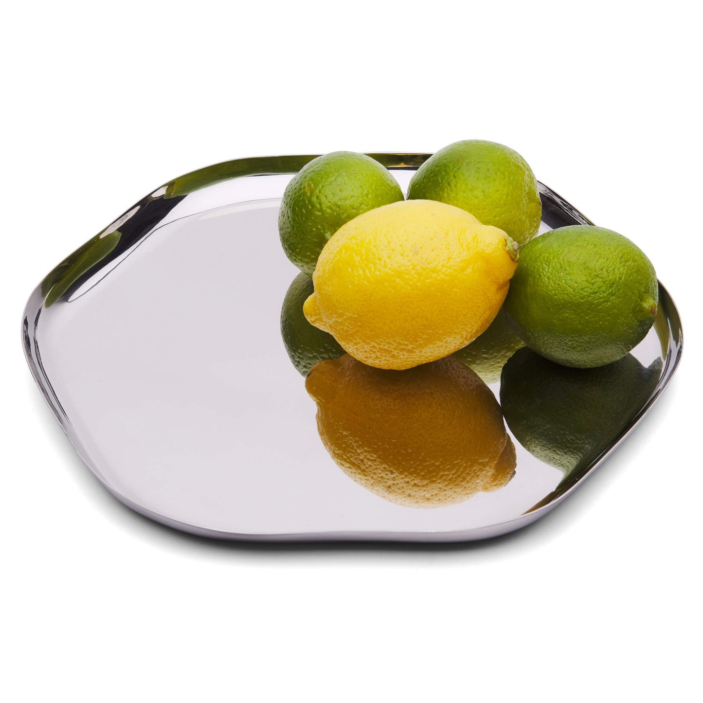 Leeber 72182 10 in. Stainless Steel Organic Shape Tray, Silver