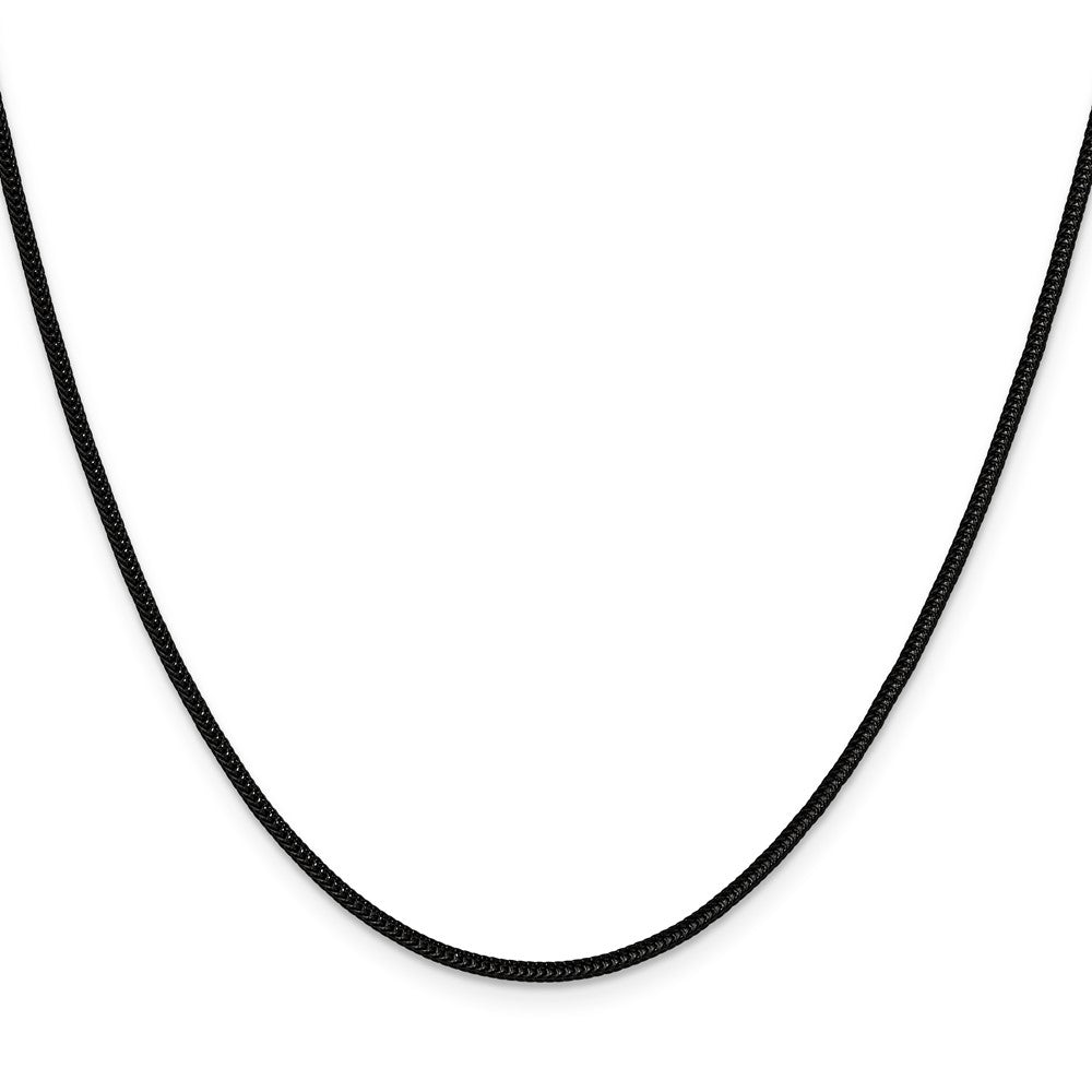 Chisel Stainless Steel Polished Black IP-plated 1.5mm 24 inch Square Wheat Chain