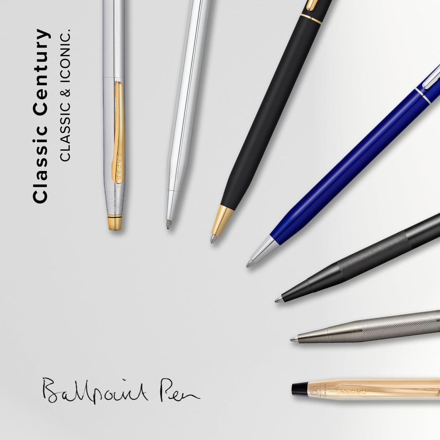 Cross Classic Century Refillable Ballpoint Pen, Medium Ballpen, Includes Premium Gift Box - Brushed Black