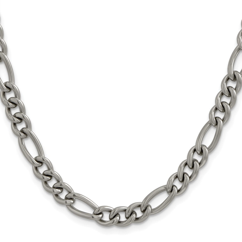 Titanium Polished 7mm 23.75in Figaro Chain
