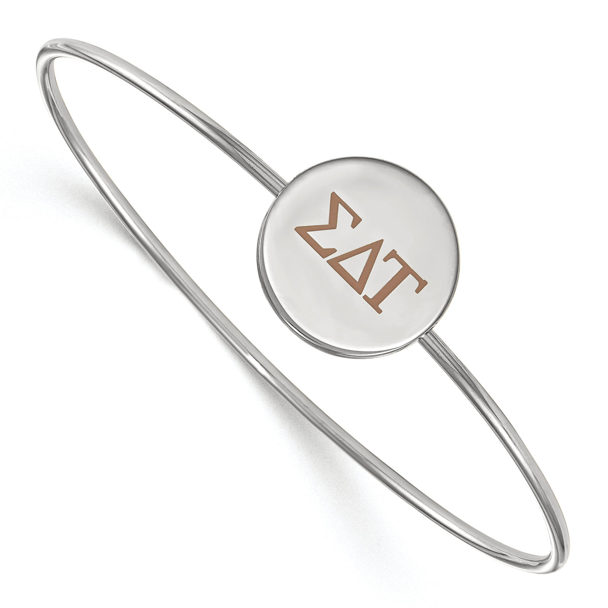 Sterling Silver Official Licensed Greek Sororities Sigma Delta Tau Enameled Slip-on Bangle