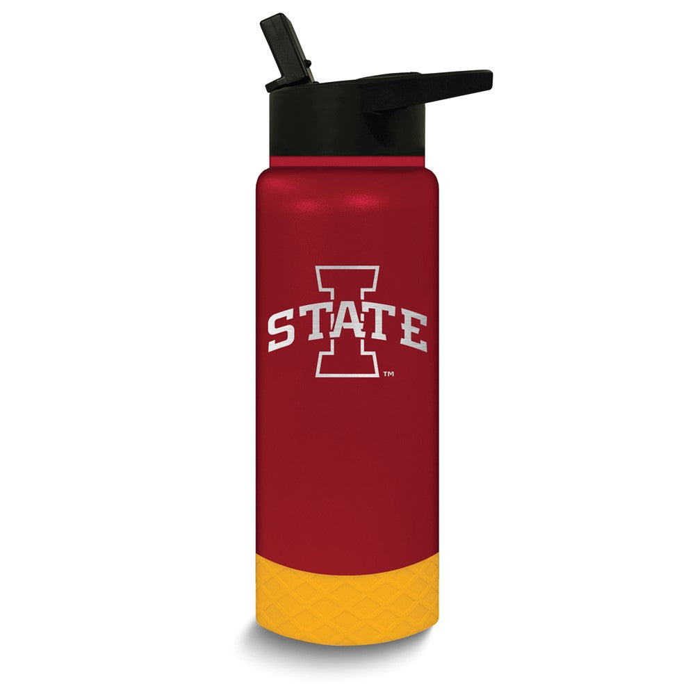 Collegiate Iowa State Stainless Steel Silicone Grip 24 oz. Water Bottle