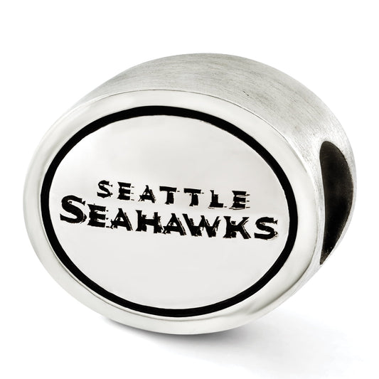 Sterling Silver Antiqued Seattle Seahawks NFL Bead