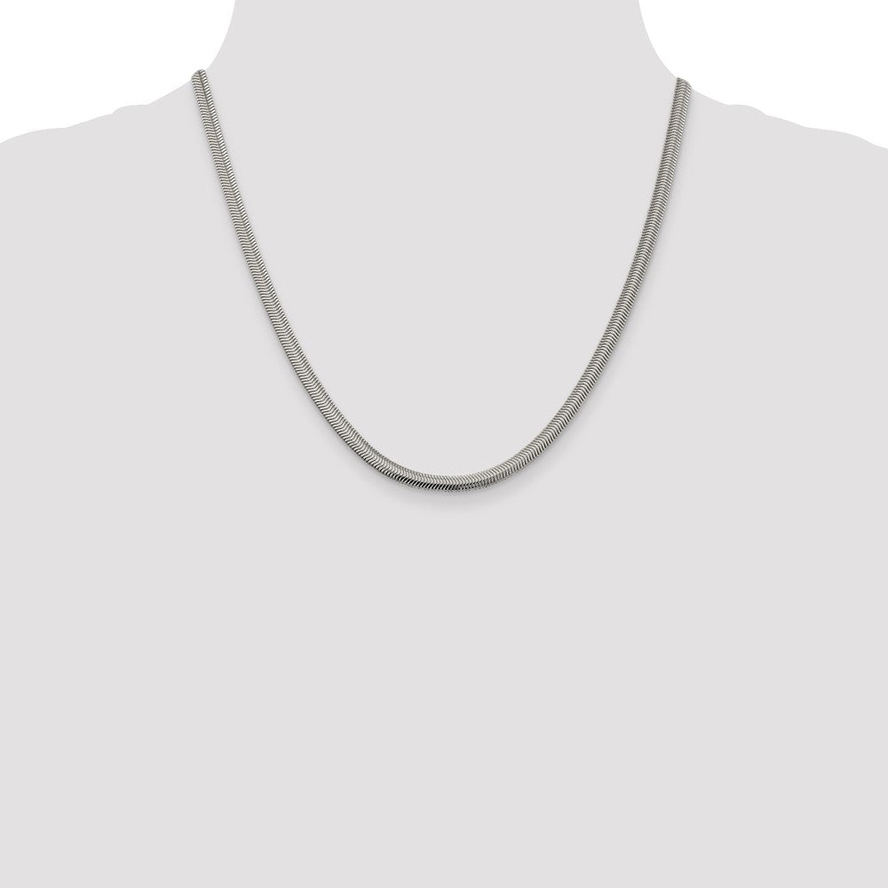 Sterling Silver 4.2mm Flat Oval Snake Chain 20 Inches