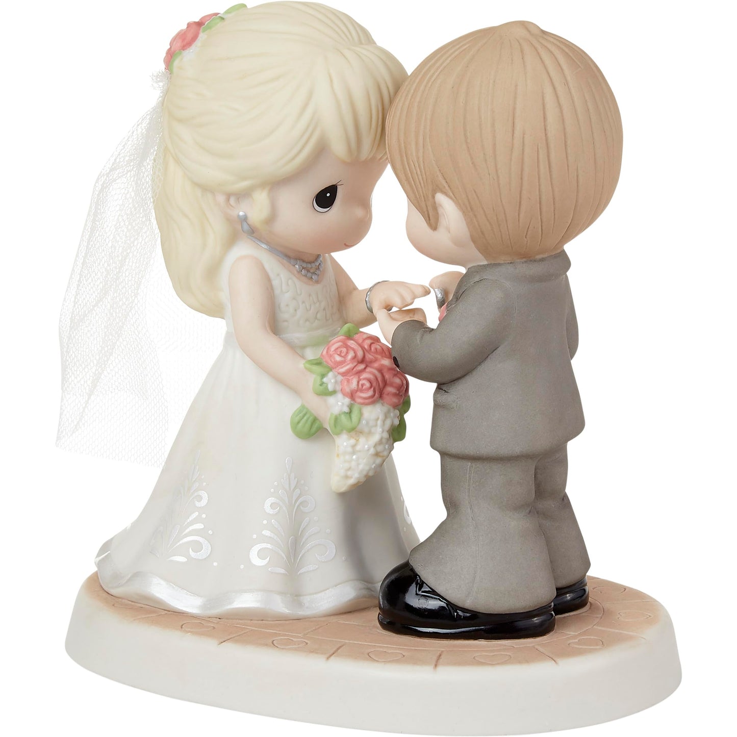 Precious Moments 222009 with This Ring, I Thee Wed Bisque Porcelain/Fabric Figurine