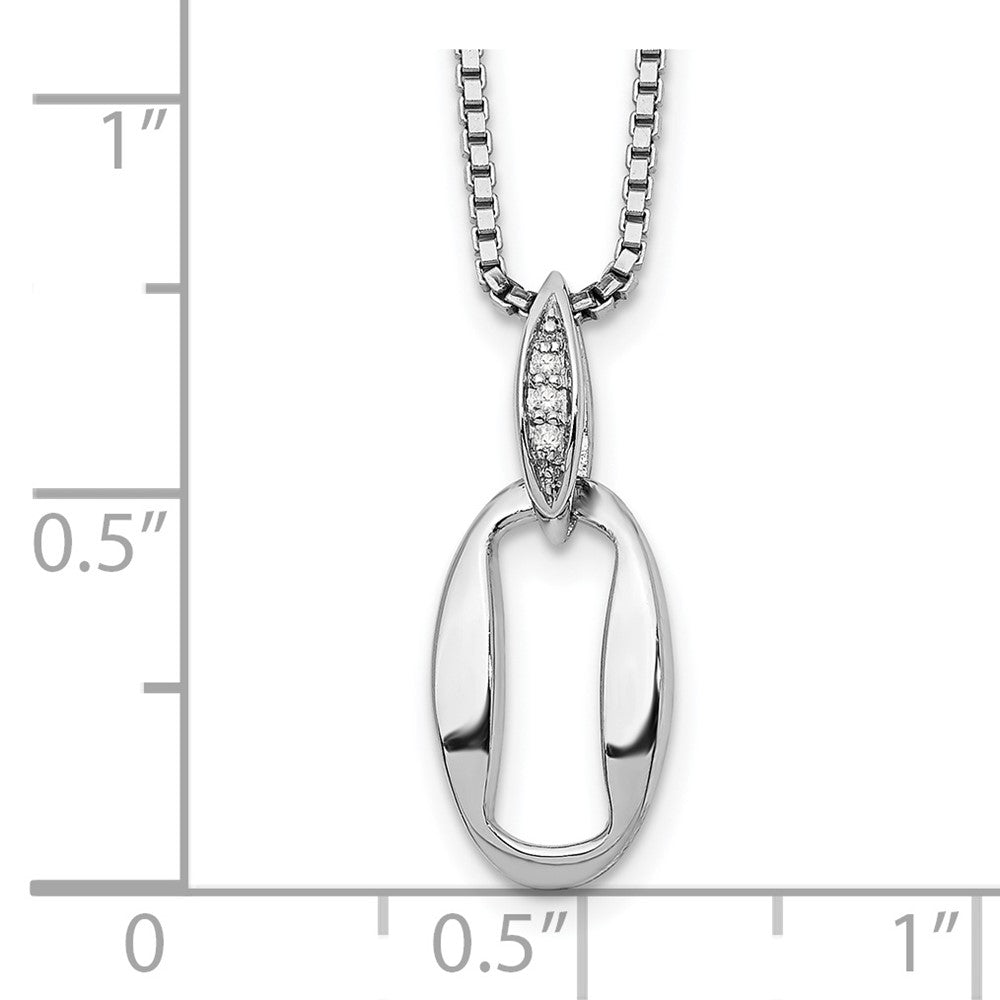 White Ice Sterling Silver Rhodium-plated 18 Inch Diamond Necklace with 2 Inch Extender 18 Inches