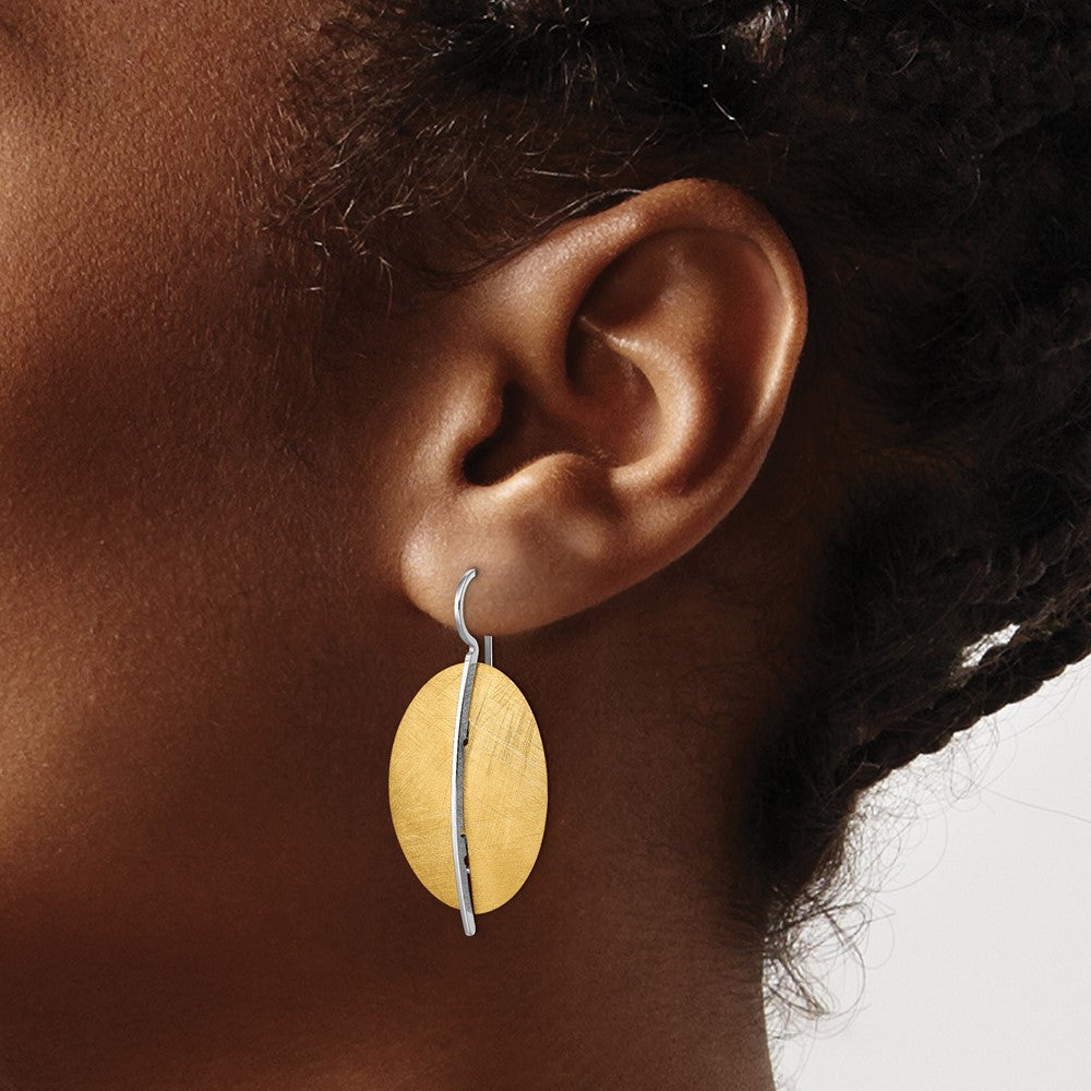 SS RH-plt Radiant Essence Rhod-pl Gold-tone Dangle Earrings