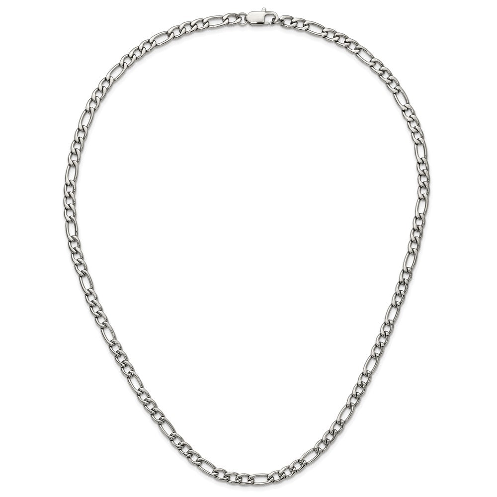 Stainless Steel Polished Figaro 24 Inch Chain Neck