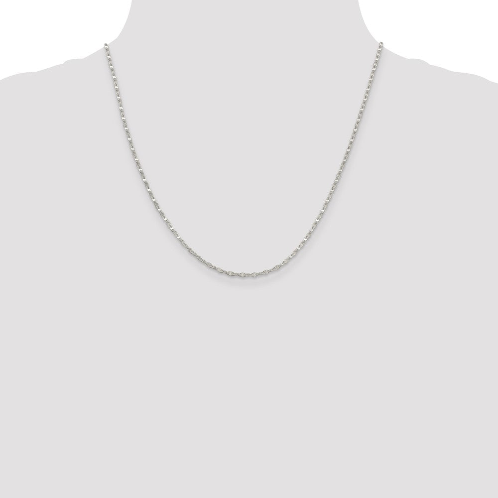 Sterling Silver 2.25mm Fancy Wave Flat Link Chain 20 Inches