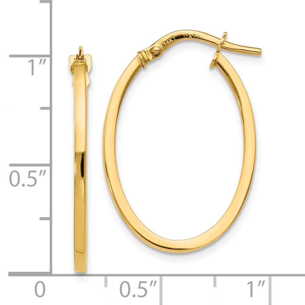 10K Polished Oval Hoop Earrings