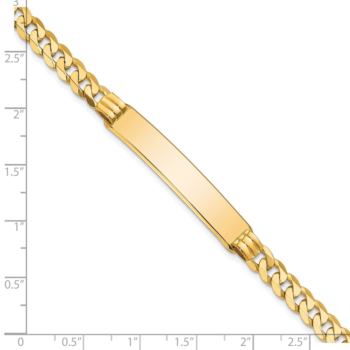Primal Gold 14 Karat Yellow Gold Curb Link ID Bracelet