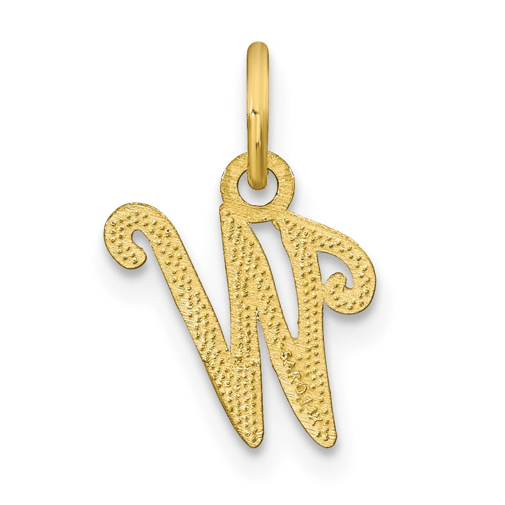 10k Initial W Charm Yellow Gold