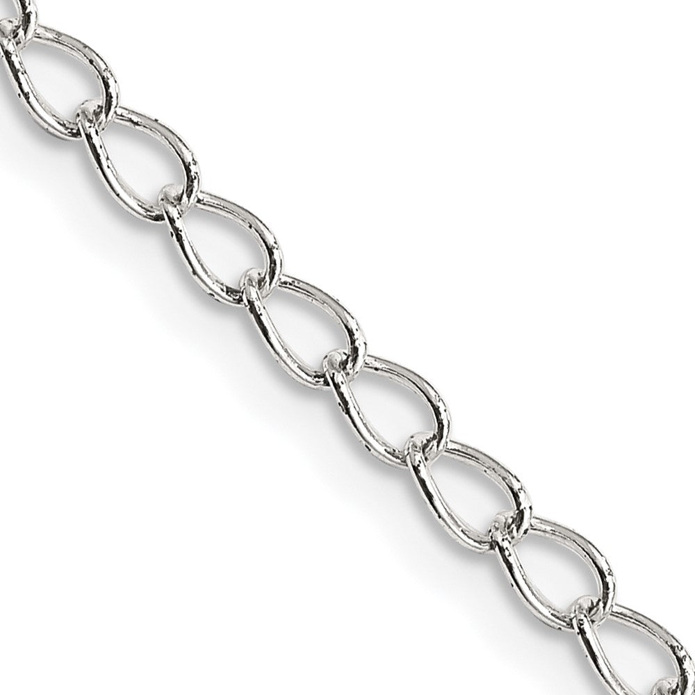 Sterling Silver 3mm Half Round Wire Open Curb Chain 20 Inches