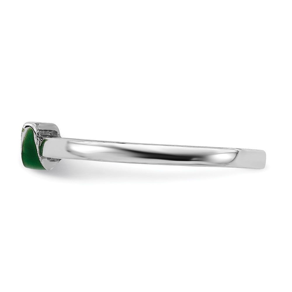Sterling Silver Rhodium-plated Childs Enameled Watermelon Ring