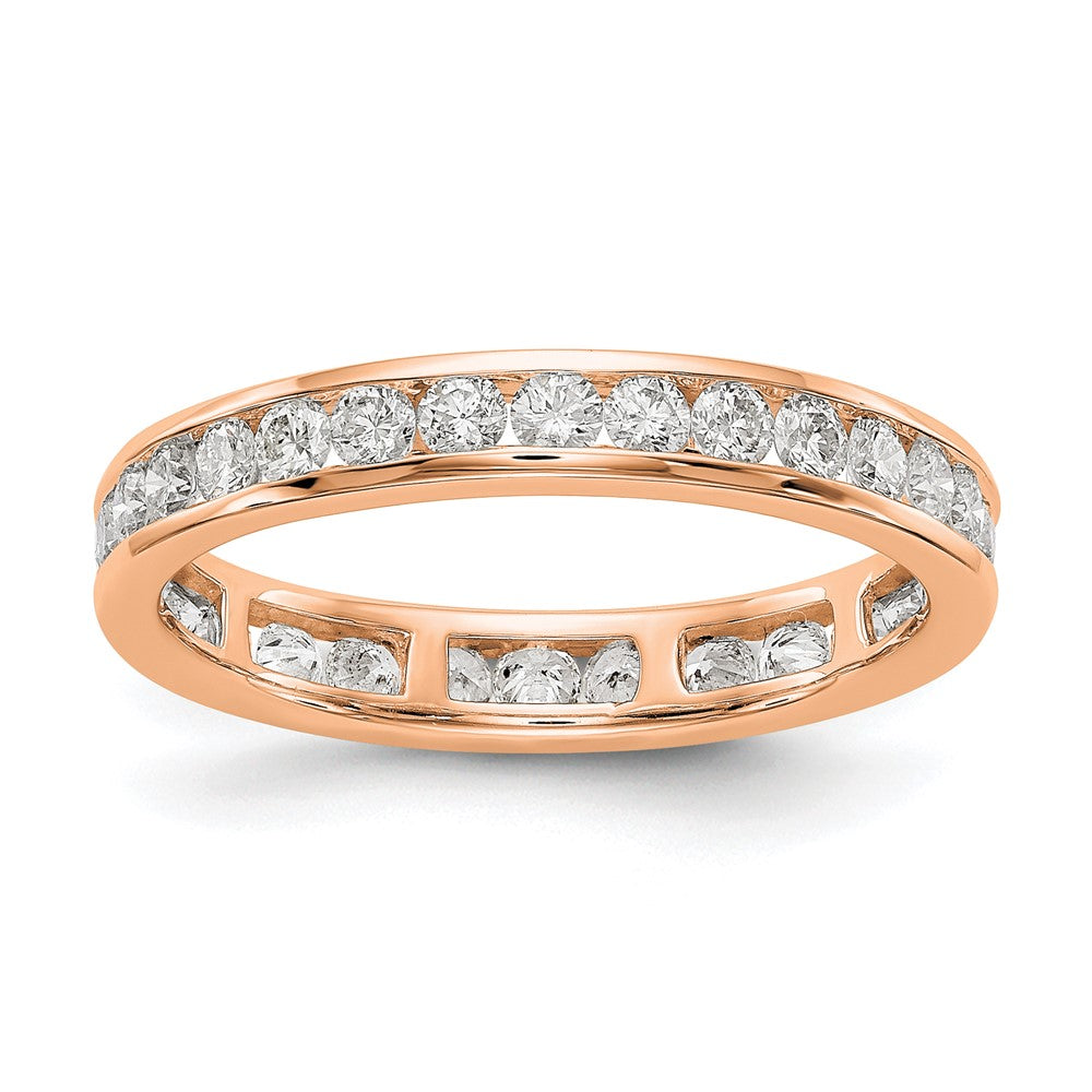 14k Rose Gold 1 carat Lab Grown Diamond VS/SI+ G+ Channel Set Size 7 Eternity Band