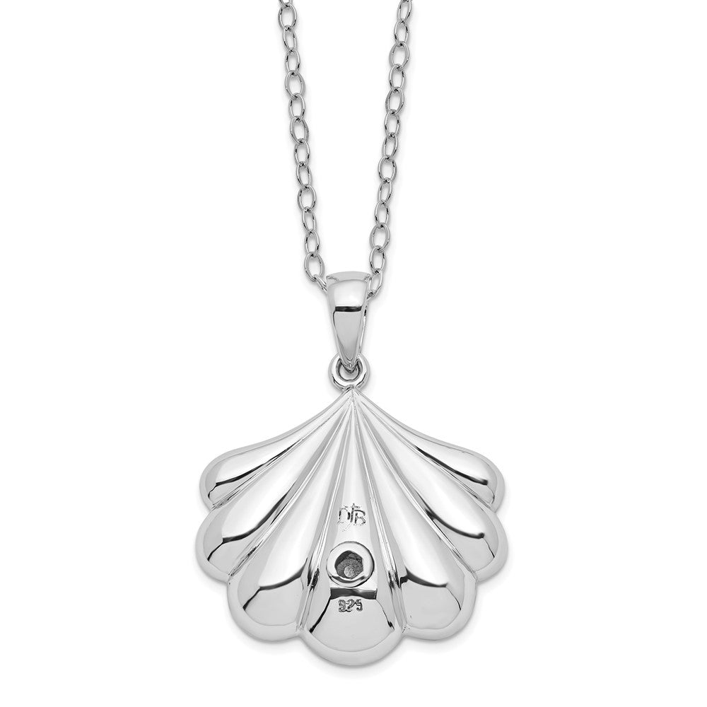 Sentimental Expressions Sterling Silver Rhodium-plated Shell Ash Holder 18 Inch Necklace 18 Inches