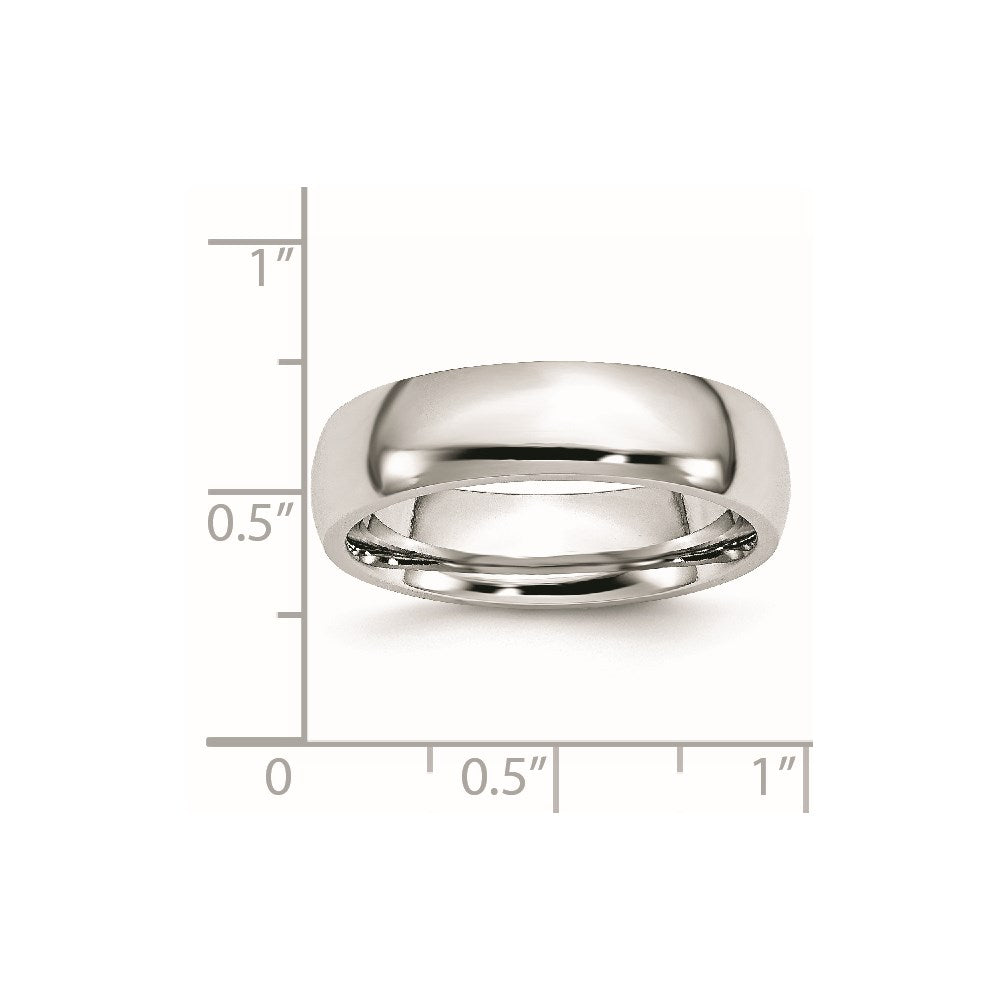 Cobalt Polished 6mm Half Round Band Size - 12.5
