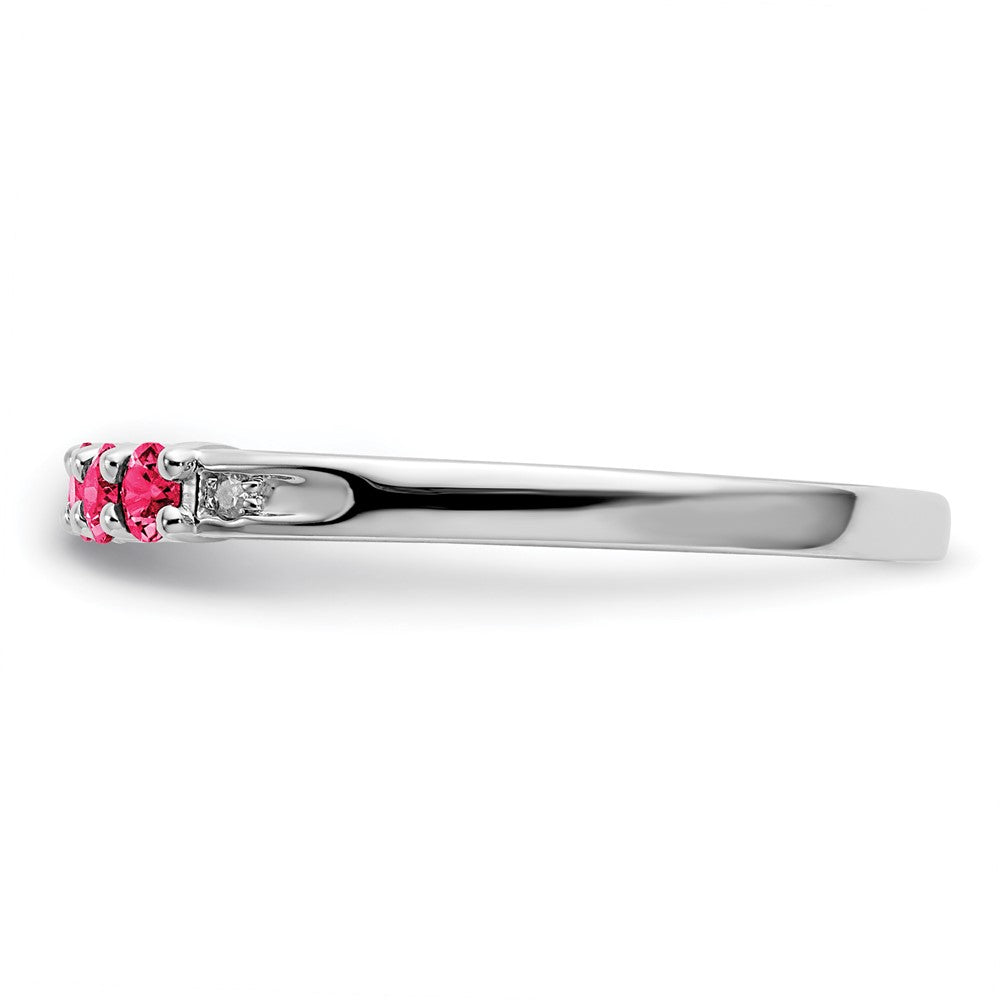 SS Cr. Ruby and Diamond 7 - 2.5MM RD, 2 - 200' RD - Stone:B Mel:S45