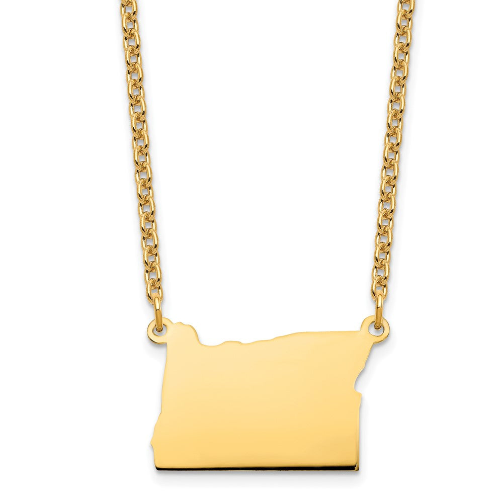 Sterling Silver/Gold-plated Oregon state Necklace