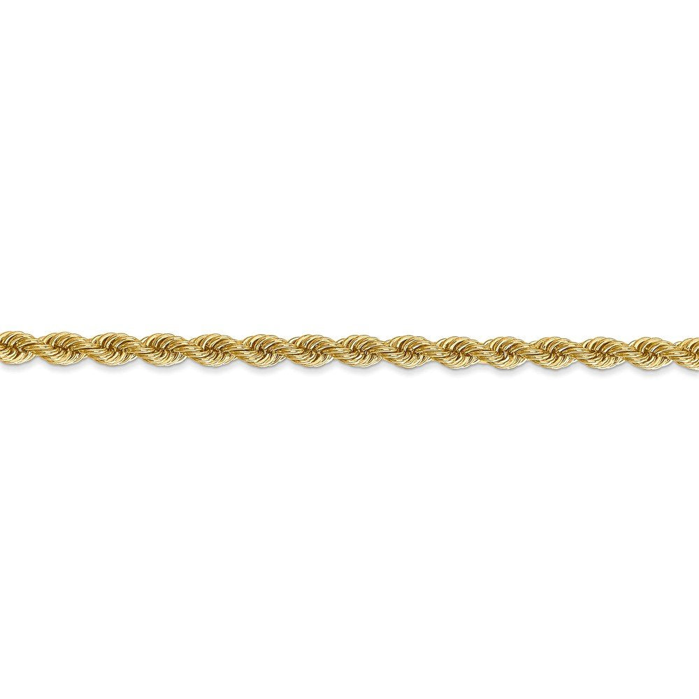 14K 9 inch 3.65mm Regular Rope with Lobster Clasp Chain